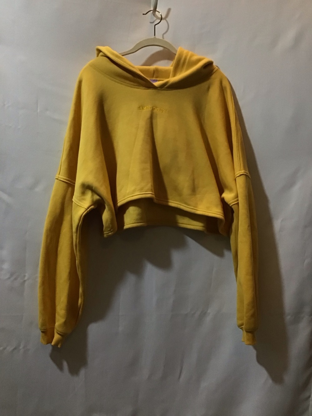 531 Savage X Fenty Cropped Yellow Hoodie Sweatshirt 2x Dropped Shoulder